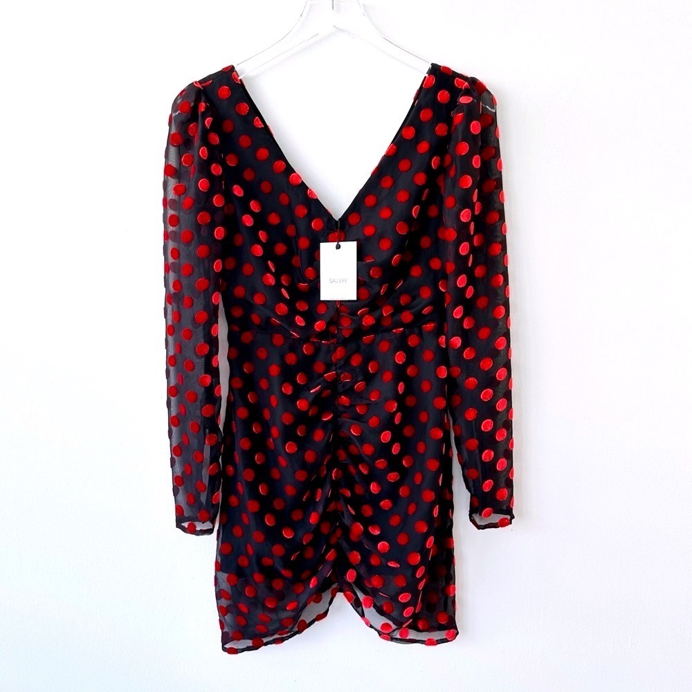 NEW SAU LEE Polka Dot Mini Dress Size 2 NWT minor flaws